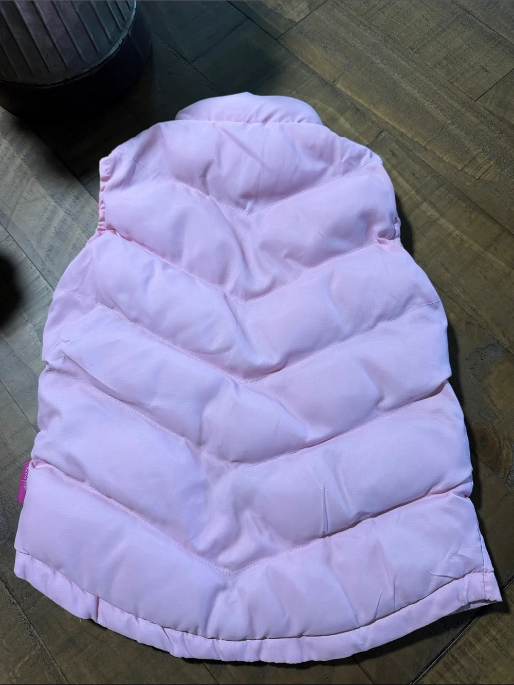 Weatherproof Light Pink Puffer Vest with Lime Trim - Kids